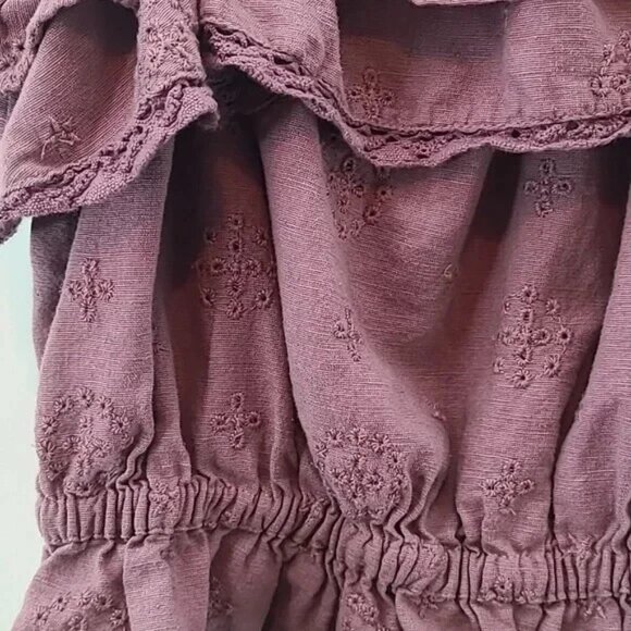 AMERICAN EAGLE Women's Pink Ruffle Cropped Tank Adjustable Straps - Size Small - Picture 5 of 11